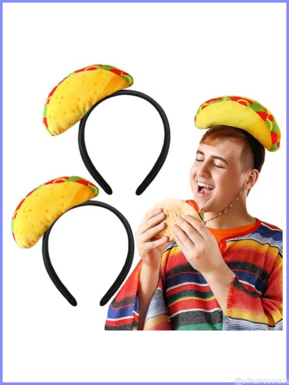 2 Pc Taco Headband Funny Food Costume Accessory Polyester